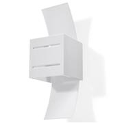 Sollux Lighting Applique Loreto – Aluminium et verre dépoli, G9 remplaçable, Blanc 10x12x30 cm