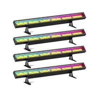 Applique Murale, Lot de 4 barres lumineuses LED rétro 420 W COB, 6 x 60 W COB + 120 x 0,2 W RGB, éclairage de scène DMX for DJ, fête de mariage en plein air, karaoké, club