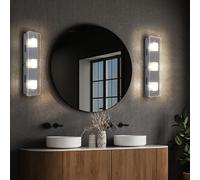 Applique Murale Lumière De L'Escalier Chrome LED Couloir 3 à Flammes 2er Set