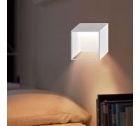 Applique murale d'intérieur LED moderne couloir lampe applique murale LED escalier mur intérieur blanc, spot vers le bas métal, 5,5W 400Lm blanc chaud, LxlxH 25x9,2x25 cm, Wofi 4416.01.06.8000