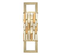 Applique Murale Lumière Perle D'Ambre Cristaux Acier Argent H 64,8 Cm 2 Braises