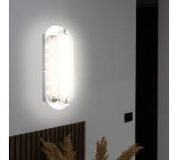 Applique chrome applique murale design moderne LED lampe en verre clair, abat-jour en verre satiné, 1x LED 3 watt 198 lumens blanc chaud, L 19 cm