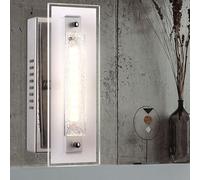 Applique murale spot lampe de chambre LED verre lumière commutable, verre chromé clair, 1x LED 4W 320Lm 3000K, LxlxH 23x8x11,5 cmcm