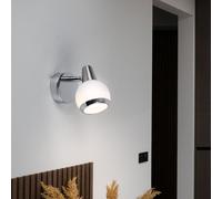 Applique Murale Lampe De Salon Argent Verre Réglable LED H 11,5 Cm