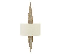 Applique Murale Luminaire Acier Métal Or H 68,6 CM 2 à Flammes Couloir