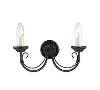 Applique Murale Luminaire Acier Noir Classique Couloir B 34 CM 2 à Flammes