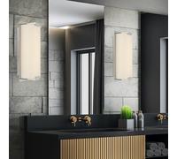 Applique Murale Luminaire de Cuisine 1 à Flammes Chrome Verre Satiné LED 2er Set