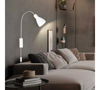 Applique Murale Luminaire de Salon Blanc Éclairage Lecture Souple E27 H 52 CM