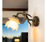 Applique Murale Luminaire en Laiton Bronze Main Déco Chérubin Art Premium