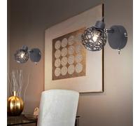 Applique chambre lampe de lit lampe de lecture noire lampe de salon avec spot mobile, métal, noir, 1x G9, LxH 8x13 cm, lot de 2