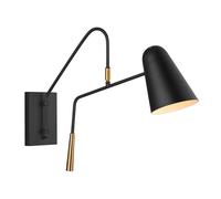 Applique Murale Luminaire Lampe Design Lampe de Chambre Noir Acier 1 à Flammes
