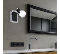 Applique Murale Spot Tache Spot Mural Lampe de Salon Noir Pivotant LED H 13 CM
