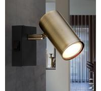 Applique Murale Luminaire Sportif Mobile Métal Noir Laiton 1x GU10 12cm