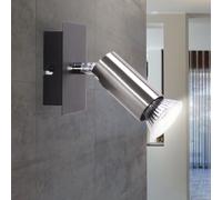 Applique murale argentée lampe de salon spot noir réglable Brilliant G14810/76