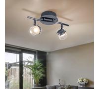 Applique Murale Luminaire Sportif Salon Verre Argent Clair Blanc Chaud LED 29cm