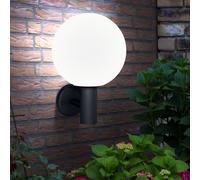Applique d'extérieur applique murale jardin inox applique murale boule de verre blanc, inox anthracite, 1x E27, DxH 25x37 cm