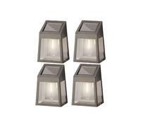 Applique solaire - LUMINEO - H13cm - Lot de 4 pièces - Gris - Plastique - Résine