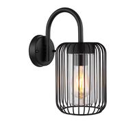 Applique murale maison Applique extérieure acier inoxydable Lanterne noire Lampe de terrasse Lampe de jardin , plastique métal, 1x douille E27, LxH 16x32,5 cm