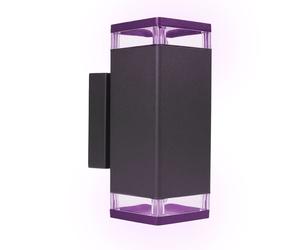 Applique murale maison applique extérieure lumière façade, aluminium noir, 2 ampoules GU10, télécommande dimmable, 2x LED RVB 3,5W 290Lm blanc chaud L 23,5 cm