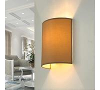 Applique murale marron café, lampe haut/bas, abat-jour en tissu, applique murale E27, W : 20 cm, faible éblouissement, confortable, salon, lampe murale chambre
