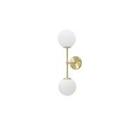Applique murale Mauro Ferretti Glamy double en métal et verre Blanc