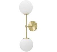 Applique murale Mauro Ferretti Glamy double en métal et verre Blanc