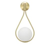 Mauro Ferretti Applique murale Glamy Drop Métal doré Sphère verre blanc 24x20x52 cm