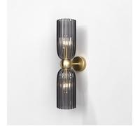 Applique murale - Maytoni Antic - 2 lumières - Doré - Abat-jour gris - E14