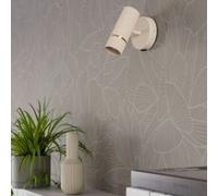 Applique murale métal beige sable GU10 4,7W l. 11 x H.15,5cm Eglo, Caminia
