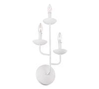 Applique Murale Métal Blanc E14 3-Flammes Style Campagne Antique 61 Cm De Haut