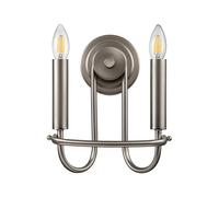 Applique Murale Métal Moderne H:27 CM Nickel Brossé E14 2-flammig Wandleuchte