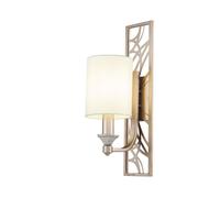 Applique Murale Métal Tissu H: 42 Cm En Crème Or Blanc E14 Applique Chambre