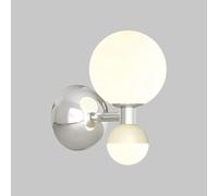 Applique murale Mini Earth, lampe murale en métal chromé avec abat-jour sphérique en acrylique, lampe de chevet blanche, applique murale moderne LE - 8 W - 3 couleurs