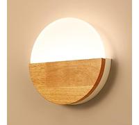 Applique murale minimaliste à disque rond LED, luminaire à intensité variable, applique murale en bois de ferme rectangulaire, lampe murale nordique moderne for couloir, salon, chambre à coucher, esca