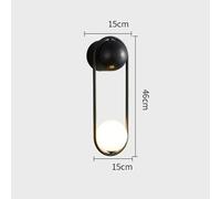 Applique murale minimaliste, design en forme de U, efficacité énergétique, noir-01, lumière blanche