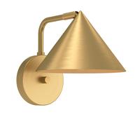 Applique murale minimaliste en métal doré brossé conique pour chambre ou salon,