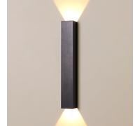 Applique Murale Minimaliste Moderne, Applique Murale LED avec Abat-Jour en Aluminium, lumière Blanche Chaude 3000 K, luminaire Mural extérieur et intérieur pour Porche, Couloir, Salon, 1 Paquet