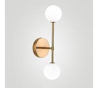Applique Murale Minimaliste Moderne - Haricot Magique sphérique avec Abat-Jour en métal doré et Boule de Verre, Long mât linéaire, éclairage de Coiffeuse