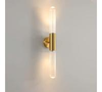 Applique Murale Minimaliste Tube Rayé Abat-Jour En Verre 1 Lumière Appliques Murales Lampe, Lampe De Vanité LED Luminaire De Salle De Bains Linéaire Sur Le Miroir, Lampes De Miroir De Vanité Blanc Cha