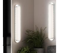 Applique Murale Miroir Luminaire de Salon LED Chrome Verre Partie Dépoli 2er Set