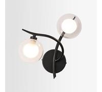 Applique Murale Moderne à 2 Ampoules en Verre, Style Mid-Century, luminaire décoratif en Laiton pour Salon, Couloir et Bureau.