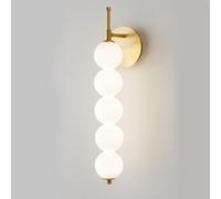 Applique Murale Moderne à 5 Ampoules LED Style Milieu du siècle - Finition brossée et Noire - Éclairage de vanité pour Chambre, Salon, Salle de Bain - Lampes d'intérieur élégantes