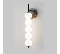 Applique Murale Moderne à 5 Ampoules LED Style Milieu du siècle - Finition brossée et Noire - Éclairage de vanité pour Chambre, Salon, Salle de Bain - Lampes d'intérieur élégantes