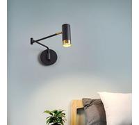 Applique Murale Moderne à Bras Oscillant, éclairage Mural Câblé, Luminaire Réglable Noir Et Blanc avec Interrupteur Marche/arrêt pour Chambre, Cuisine Et Salon, B Black