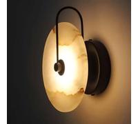 Applique Murale Moderne à LED en marbre, éclairage Mural Rond 3000K, Lampe Murale décorative, Abat-Jour en marbre et Corps de Lampe en métal, pour Chambre à Coucher