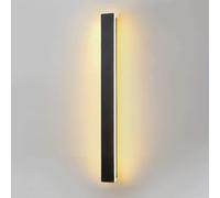 Applique Murale Moderne à LED linéaire Noire, éclairage Horizontal vers Le Haut et vers Le Bas, pour Bar, Chambre à Coucher, Salon, Salle de Bain, luminaires d'intérieur (Blanc Chaud 3 000 K)