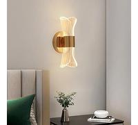 Applique Murale Moderne à LED vers Le Haut et vers Le Bas, luminaire d'intérieur pour Salle de Bain, vanité, 10 W, à intensité Variable, Longue Lampe Murale linéaire dorée pour Chambre à Coucher, ch