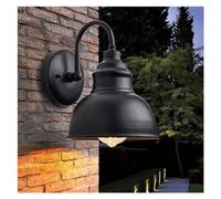 Applique murale moderne , Applique murale d'extérieur en métal, luminaire d'extérieur en forme de couvercle de pot de cour, abat-jour IP65 étanche et anti-poussière, applique murale rétro Compatible w