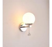 Applique Murale Moderne argentée en Verre Style Globe du Moyen-Âge pour Salle de Bain, Chambre à Coucher, Cuisine, Salle à Manger, Salon, Lampe Murale à tête Unique avec culot E26/E27