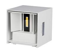 Applique murale moderne carrée V-TAC 6W, 3000K blanc chaud, étanche, angle de faisceau ajustable, corps blanc pour l'extérieur, couloirs intérieurs, salon de jardin